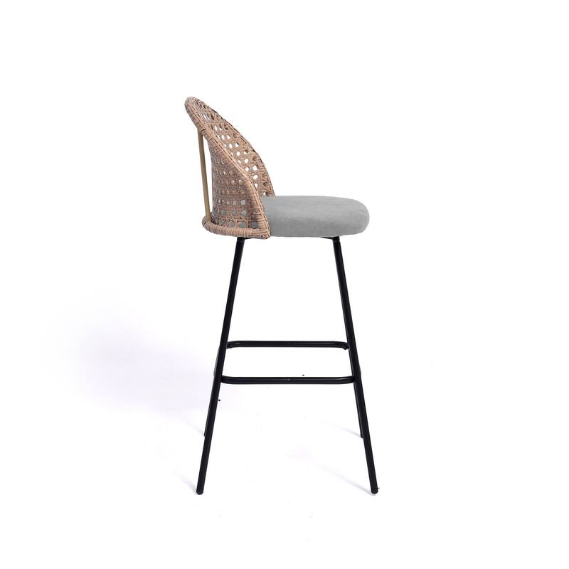29.52"H Upholstered Bar Stools/ Counter Stools with Metal Leg Set of 4 - Set of 4