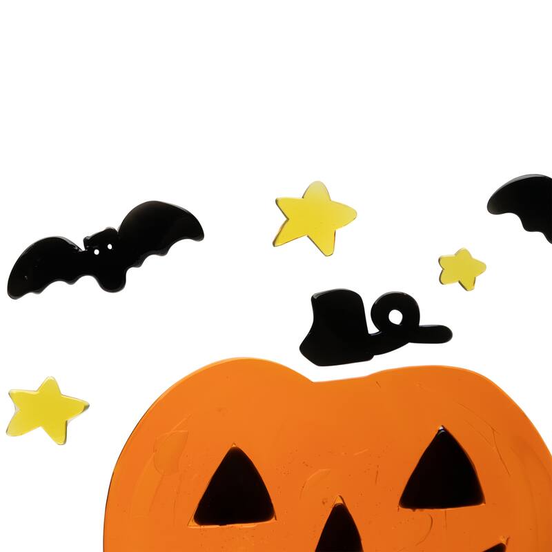 Jack O' Lantern and Bat Halloween Gel Window Clings - 18pc