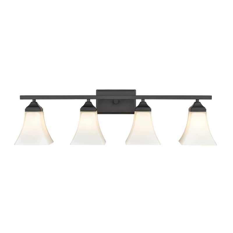 Millennium Lighting 3 Light Metal Vanity Fixture with Etched White Glass Shades