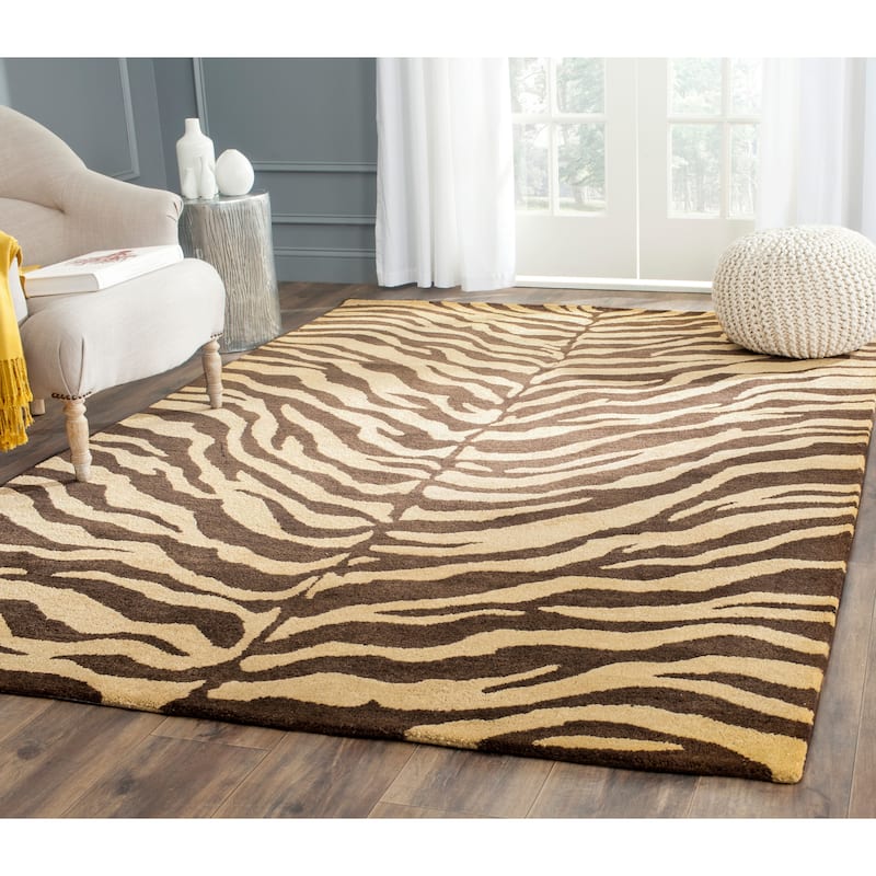 SAFAVIEH Handmade Bergama Meric Oriental Hand-spun Wool Rug - 9'6" x 13'6" - Beige/Brown