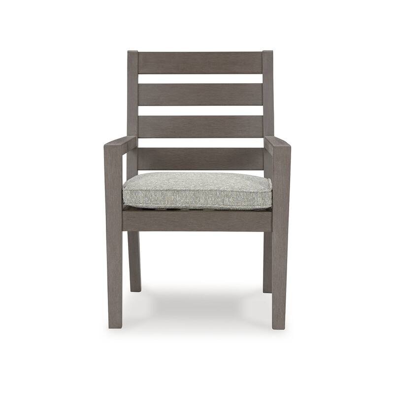 Signature Design by Ashley Hillside Barn Gray/Brown Outdoor Dining Arm Chair (Set of 2) - 25.38" W x 26.88" D x 37" H