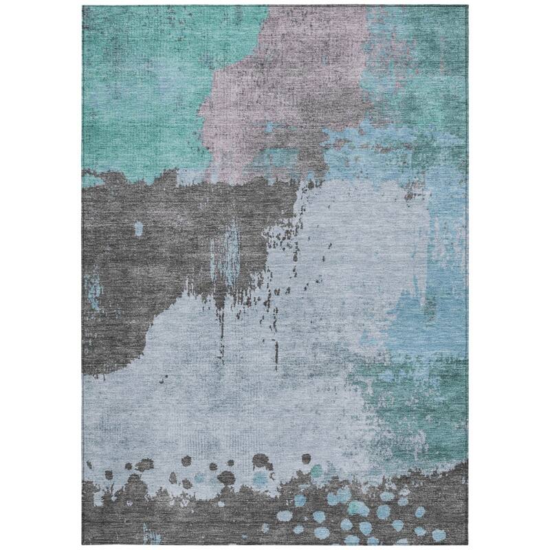 HomeRoots Abstract Transitional Rectangle Outdoor Rug