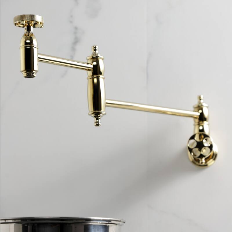 Wendell Two-Handle 1-Hole Wall Mount Pot Filler Faucet