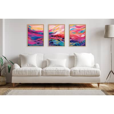 Kate and Laurel Sylvie Burshstrokes Canvas Art Set by Jessi Raulet