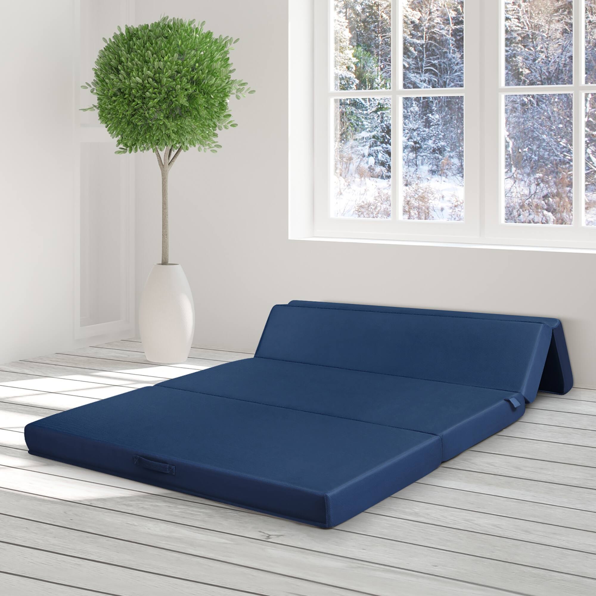 4 Inch Thick Folding Portable Mattress Pad Sofa Bed Sleepover Futon