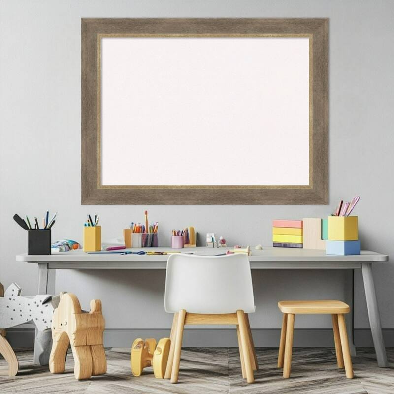 Driftwood Tan Wood Framed Cork Board - Bulletin Board, Organization Board, Pin Board