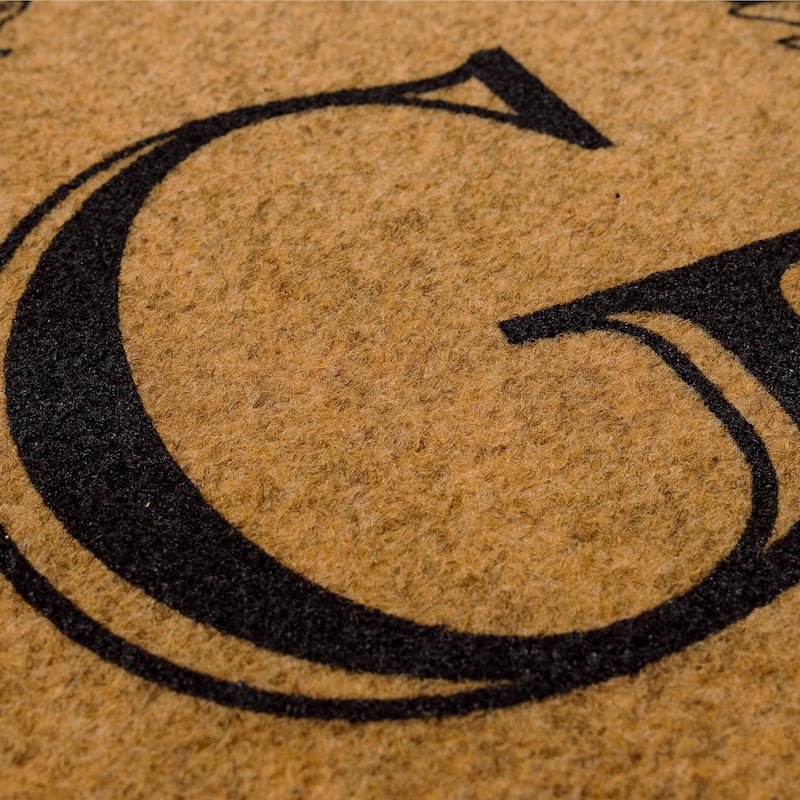 Mohawk Home Monogram Initial Faux Coir All Weather Recycled Rubber Door Mat