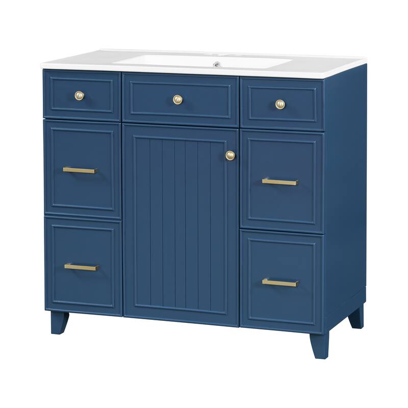 36" Bathroom Vanity with Ceramic Sink