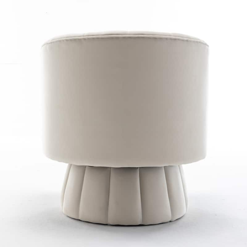 SEYNAR Modern Glam Velvet Upholstered Round Swivel Accent Arm Barrel Chair for Living Room