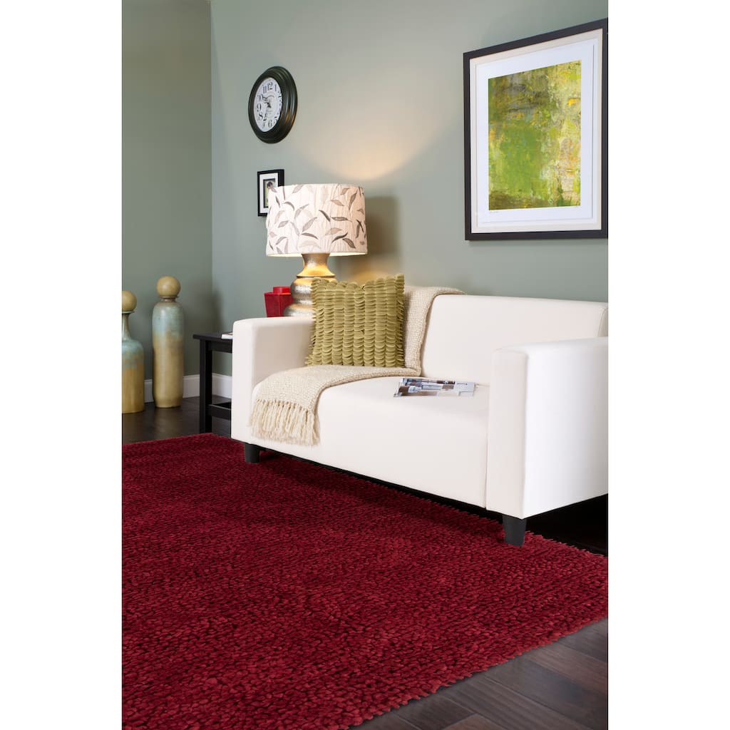 Hand-Woven New Zealand Felted Wool Plush Shag Area Rug