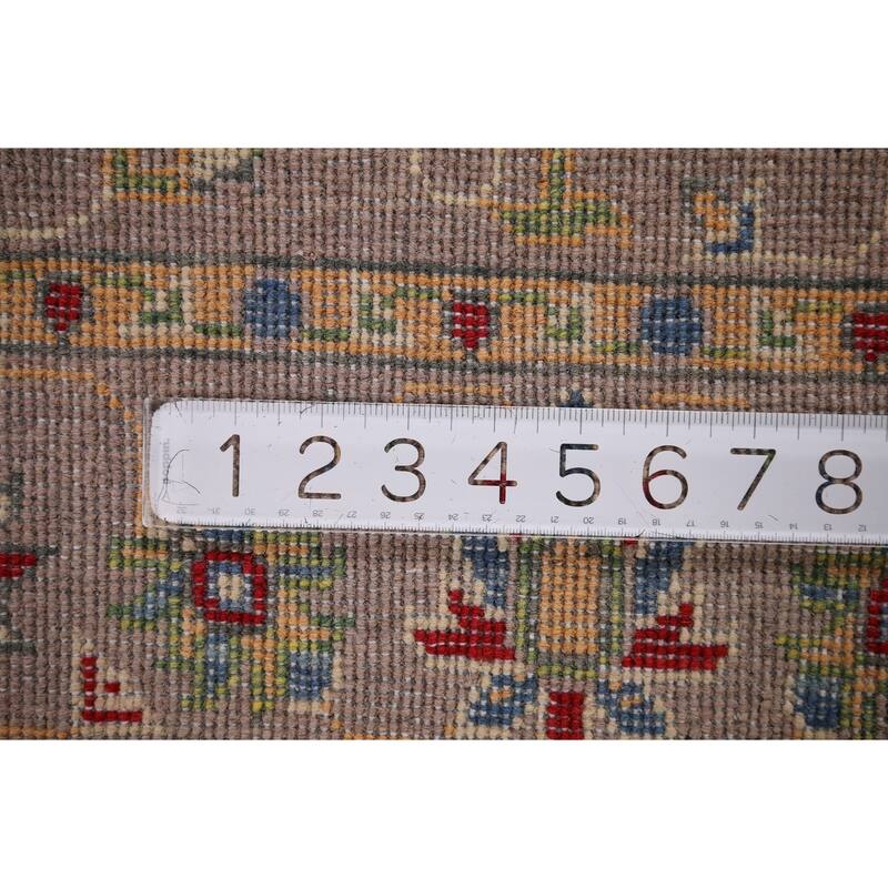 Brown Floral Oushak Oriental Accent Rug Hand-Knotted Wool Carpet - 3'4" x 5'2"
