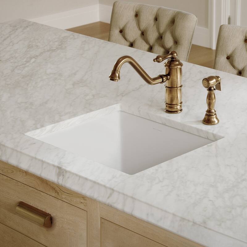 Undermount/Drop-in Fireclay Kitchen Sinks, Stainless Steel Grid Included
