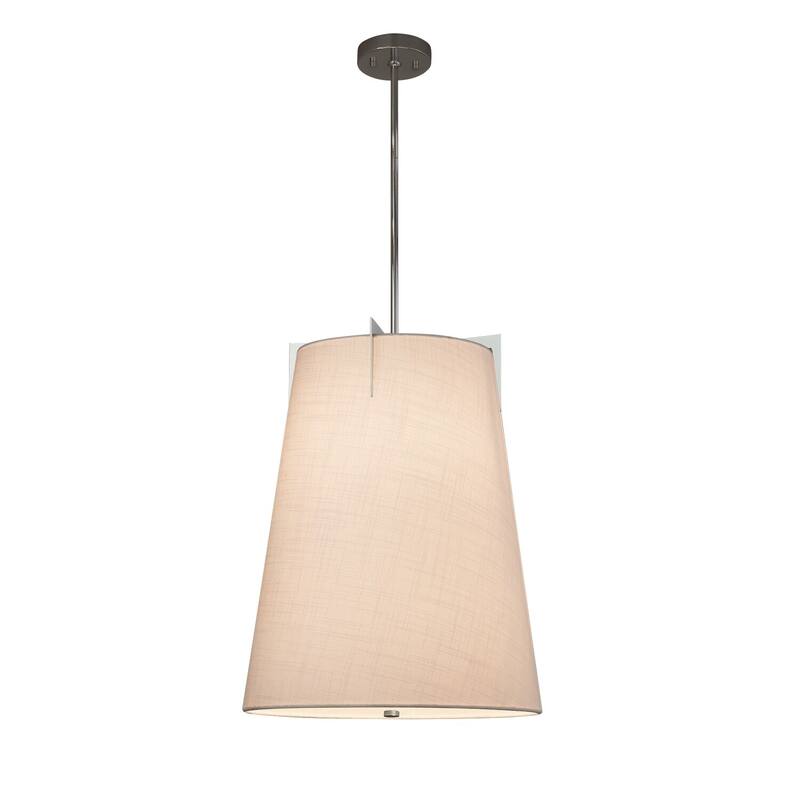 Justice Design Textile Midtown 2-light Polished Chrome Pendant, White Shade - Polished Chrome