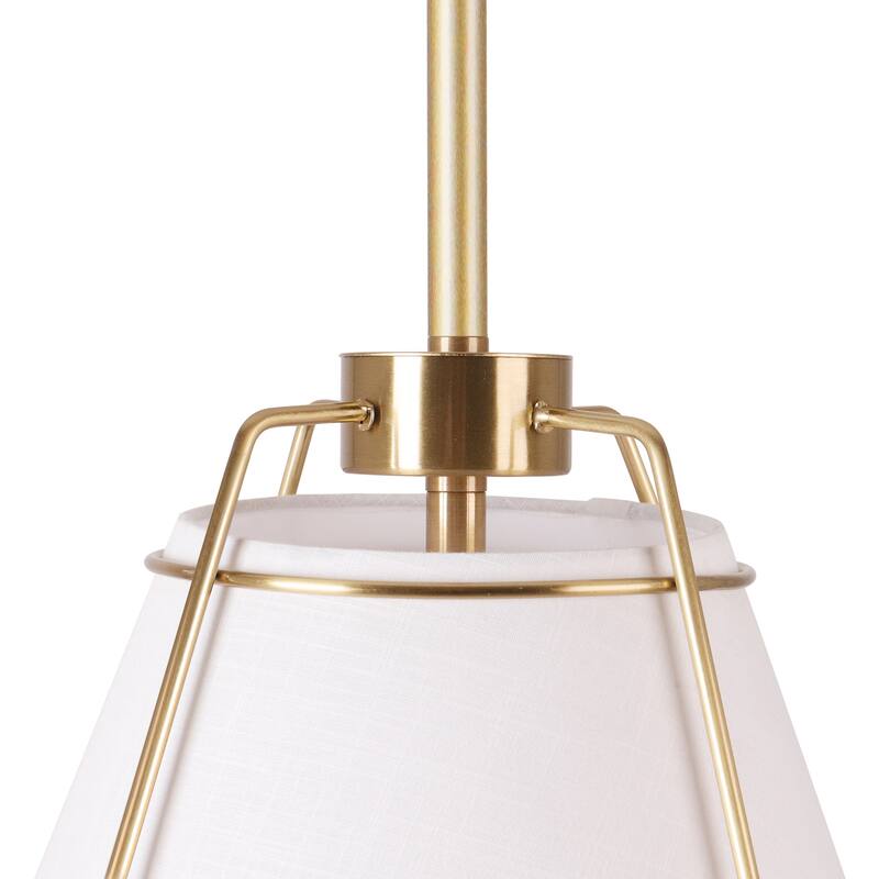 JASIWAY Modern Light Brass Chandelier with E26 Base and Fabric Shade