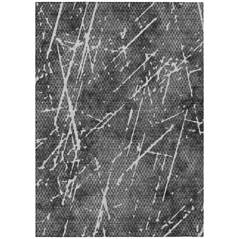 HomeRoots Abstract Transitional Rectangle Outdoor Rug