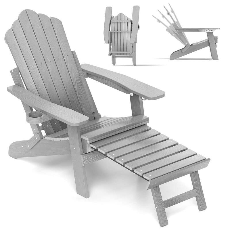 Costway Patio Adirondack Chair All-Weather HIPS Lounge Chair with - See Details
