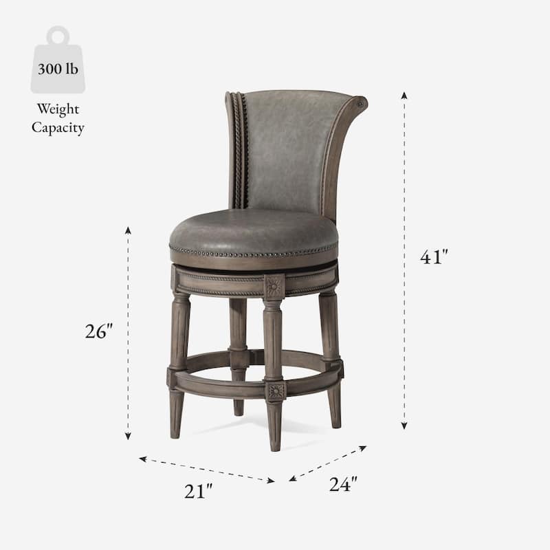 Maven Lane 26" Pullman Swivel Counter Height Kitchen Stool