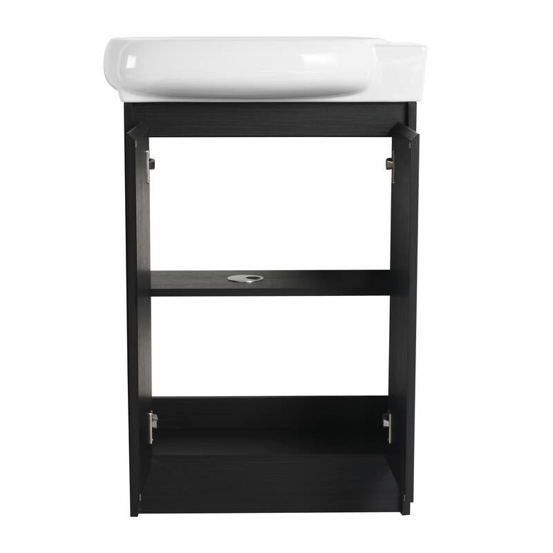 Bathroom Vanity With Sink In 16/18/23 Inch, Floating/Freestanding Bathroom Vanity With Soft Close Door