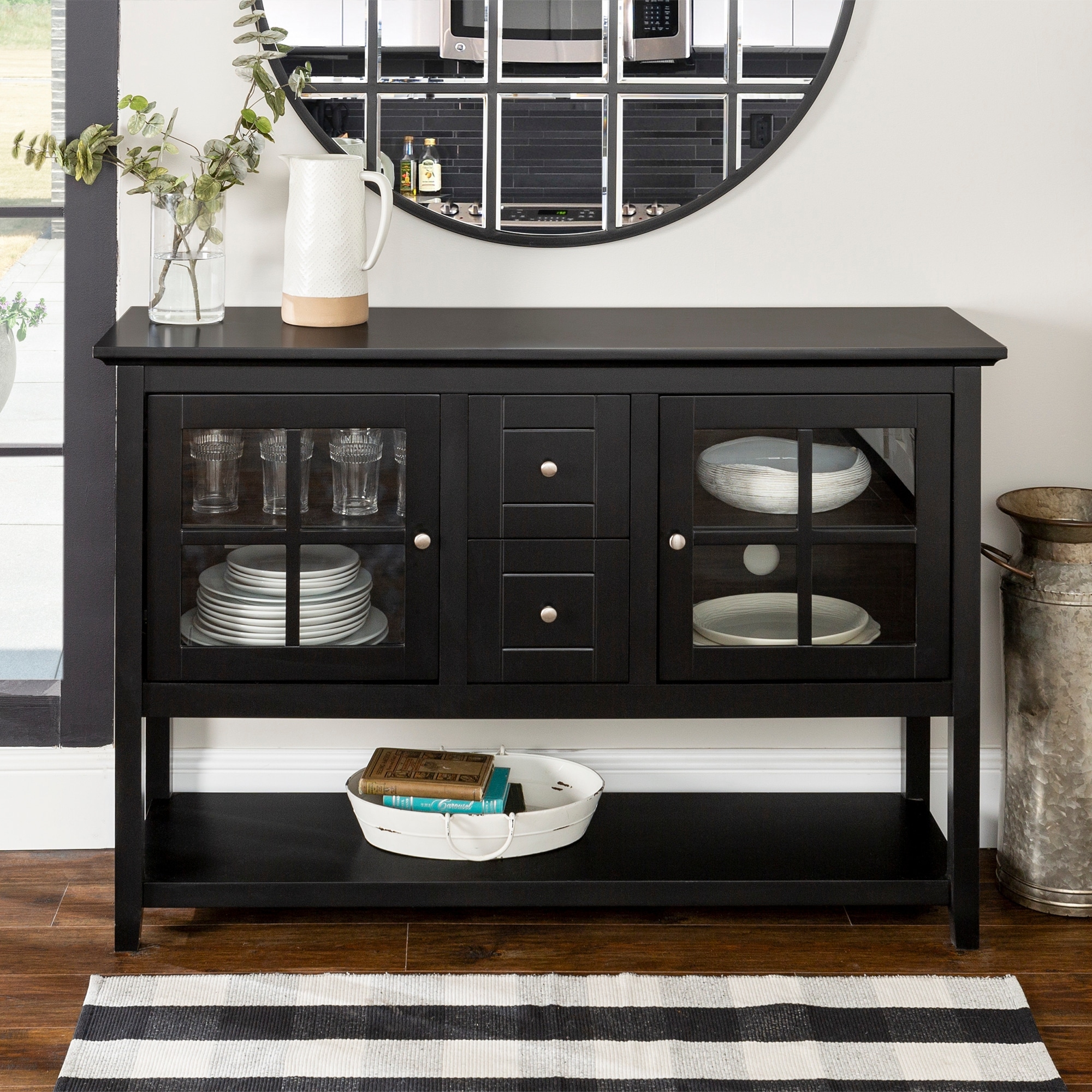 Shop Middlebrook Designs 52 Inch Black Buffet Cabinet Tv Console On Sale Overstock 6787461