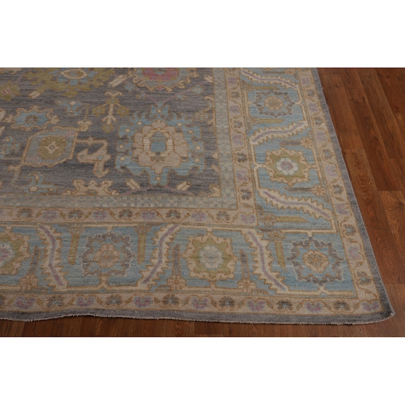 Oushak Turkish Large Area Rug Vegetable Dye Hand-Knotted Wool Carpet - 10'3"x 13'8"