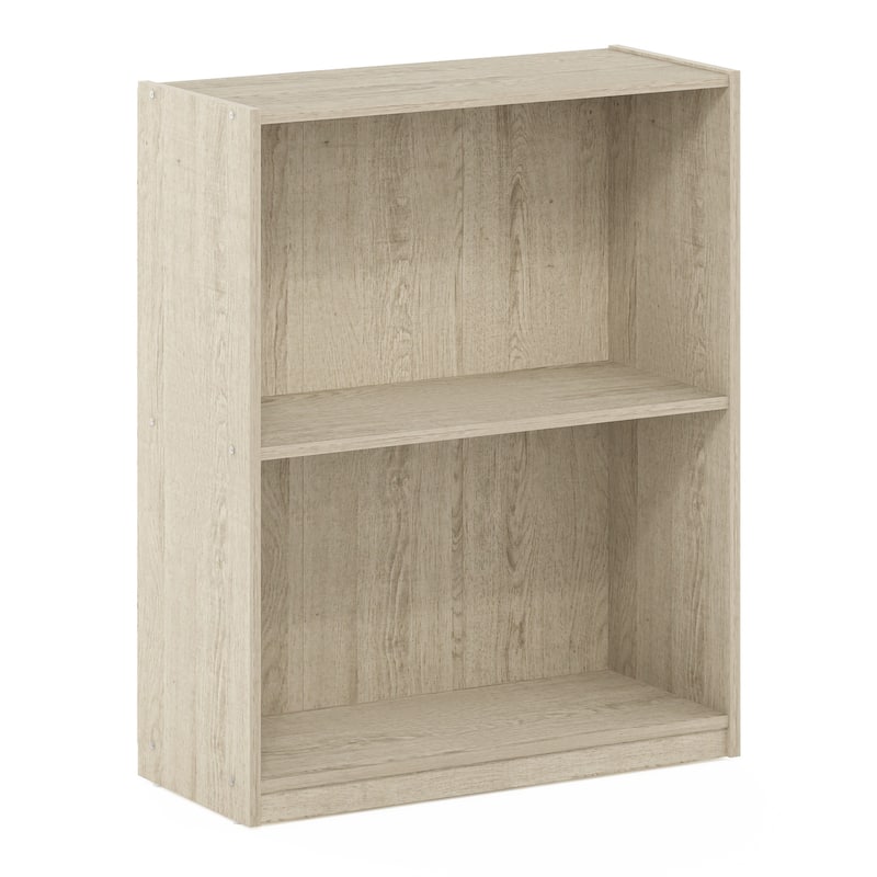 27 in. Tall Dark Pine Wood 2-Shelf Bookcase