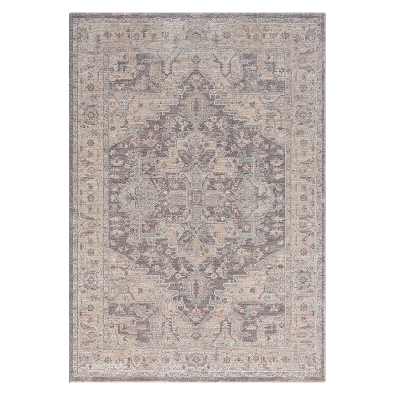 Terra by Obeetee Estate Medallion Rug - Charcoal - 7'9"