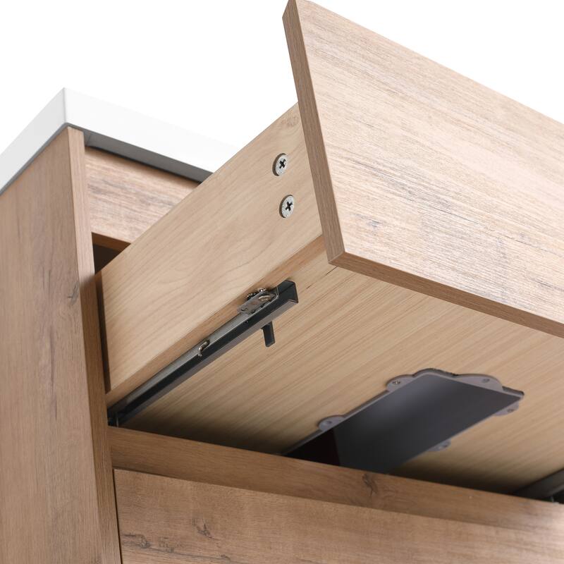 Bathroom Vanity With Sink In 24/72 Inch, Freestanding Bathroom Vanity With Soft Close Drawer and Adjustable Shelf