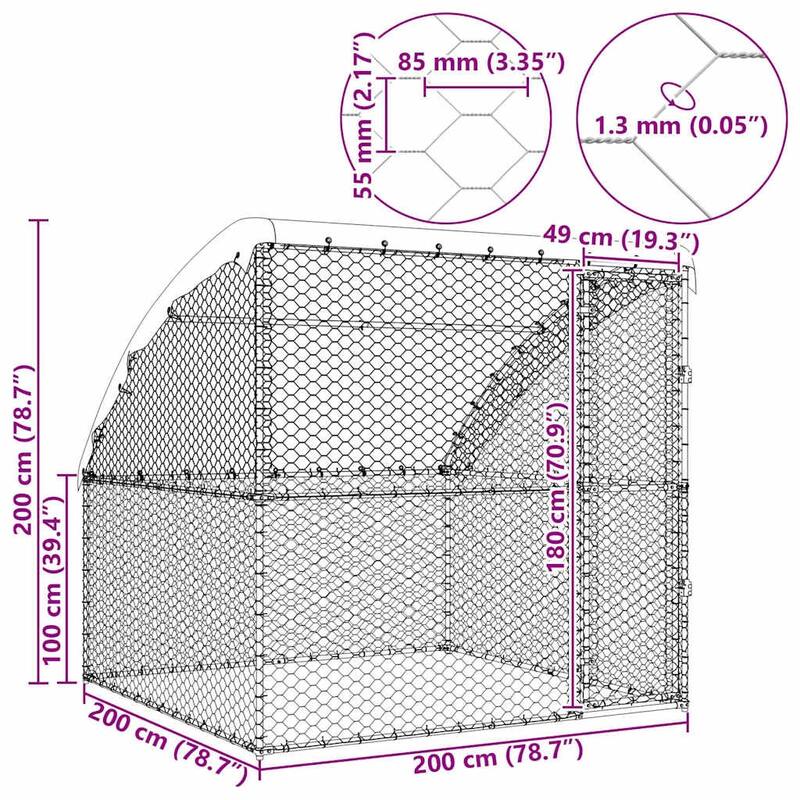 vidaXL Dog Kennel 2 pcs Silver Steel