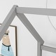 preview thumbnail 29 of 35, Wooden Floor Bed with House Roof Frame and Guardrails