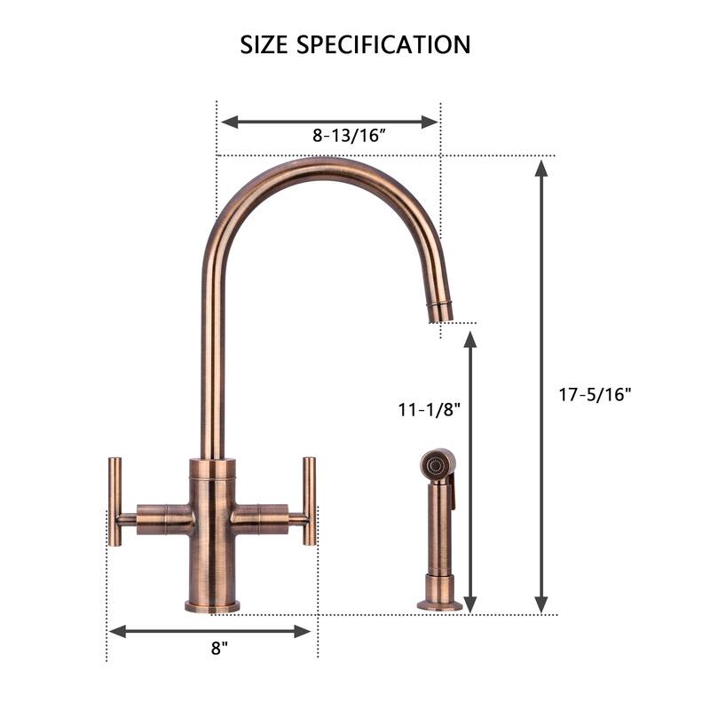 Two-Handles Kitchen Faucet with Side Spray