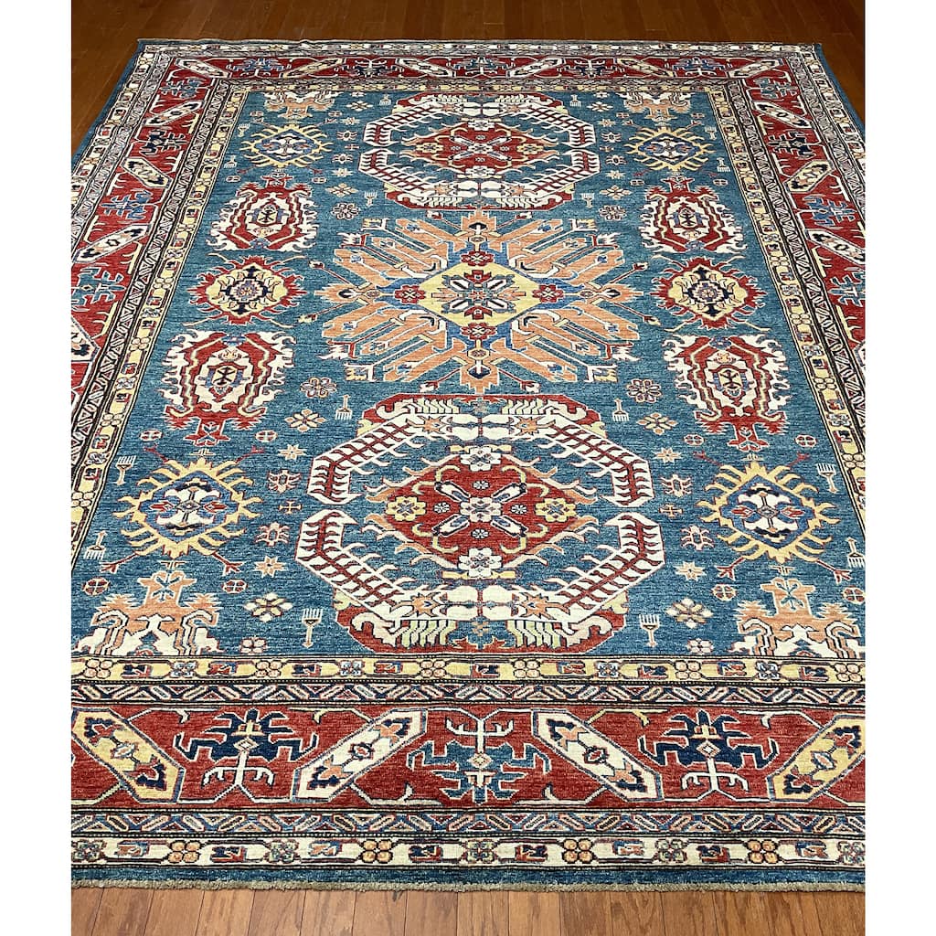 HERAT ORIENTAL Handmade Super Kazak Wool Rug - 8'2" x 9'9"