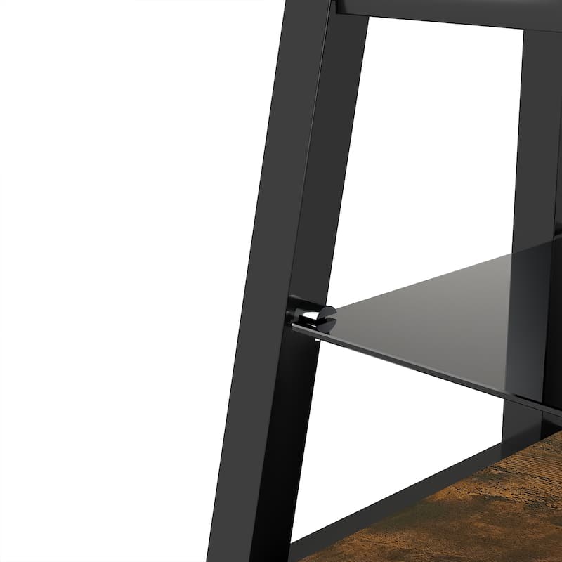 Swivel TV Stand with Glass Shelves, Entertainment Center Media Console with Adjustable Height & Charging Station