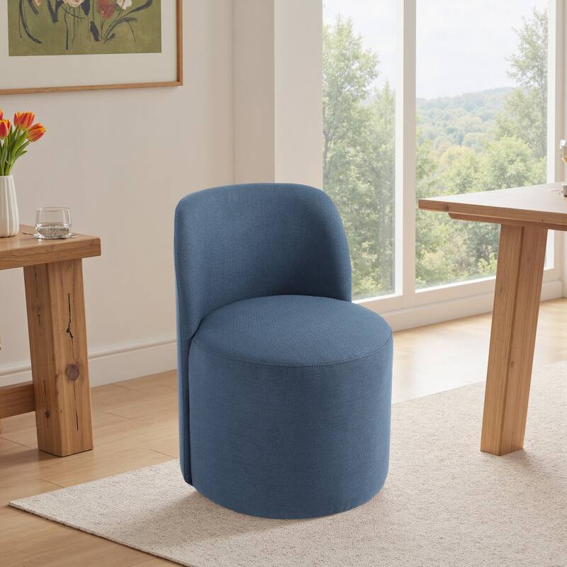 Modern Linen Upholstery Dining Chair Barrel Chair