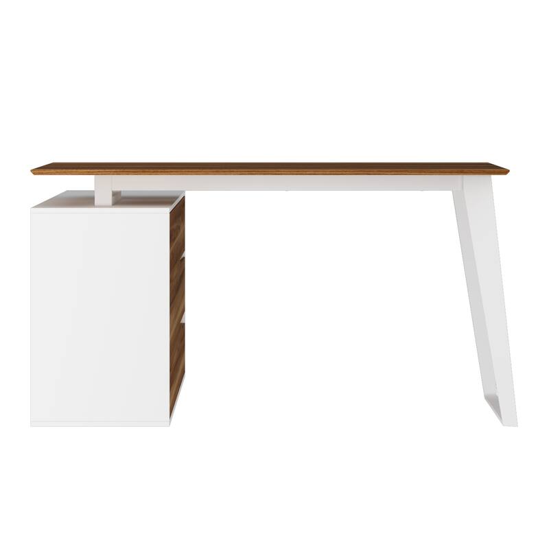 54.3" Home Office Computer Desk Corner Desk With Drawers and Cabinet