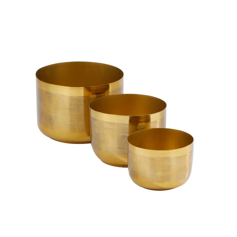 CosmoLiving by Cosmopolitan Metal Modern Planter (Set of 3) - S/3 9", 7", 6"H