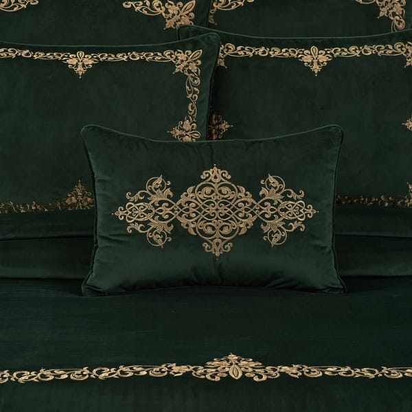 J Queen New York Noelle Evergreen Boudoir Embellished Decorative Throw