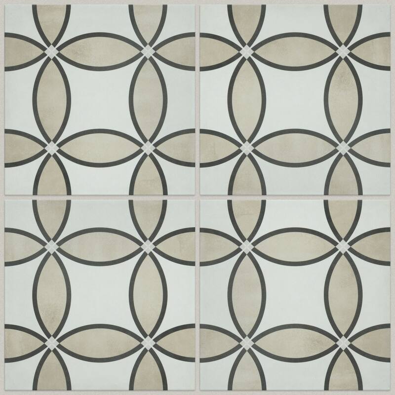 Shaw Revival Isabella - 8" Square Floor and Wall Tile - Matte Visual - - Pearl
