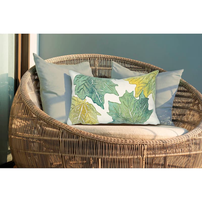 Liora Manne Visions IV Leaf Toss Indoor/Outdoor Pillow