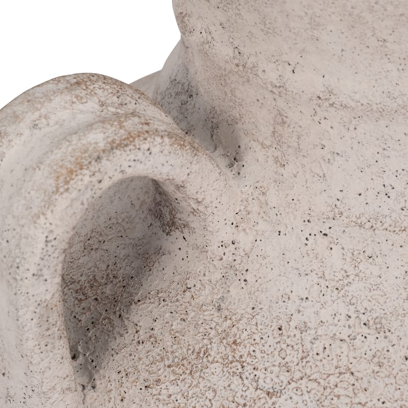 Pottery Terracotta Vase with Rustic Textured and Triple Handles Design