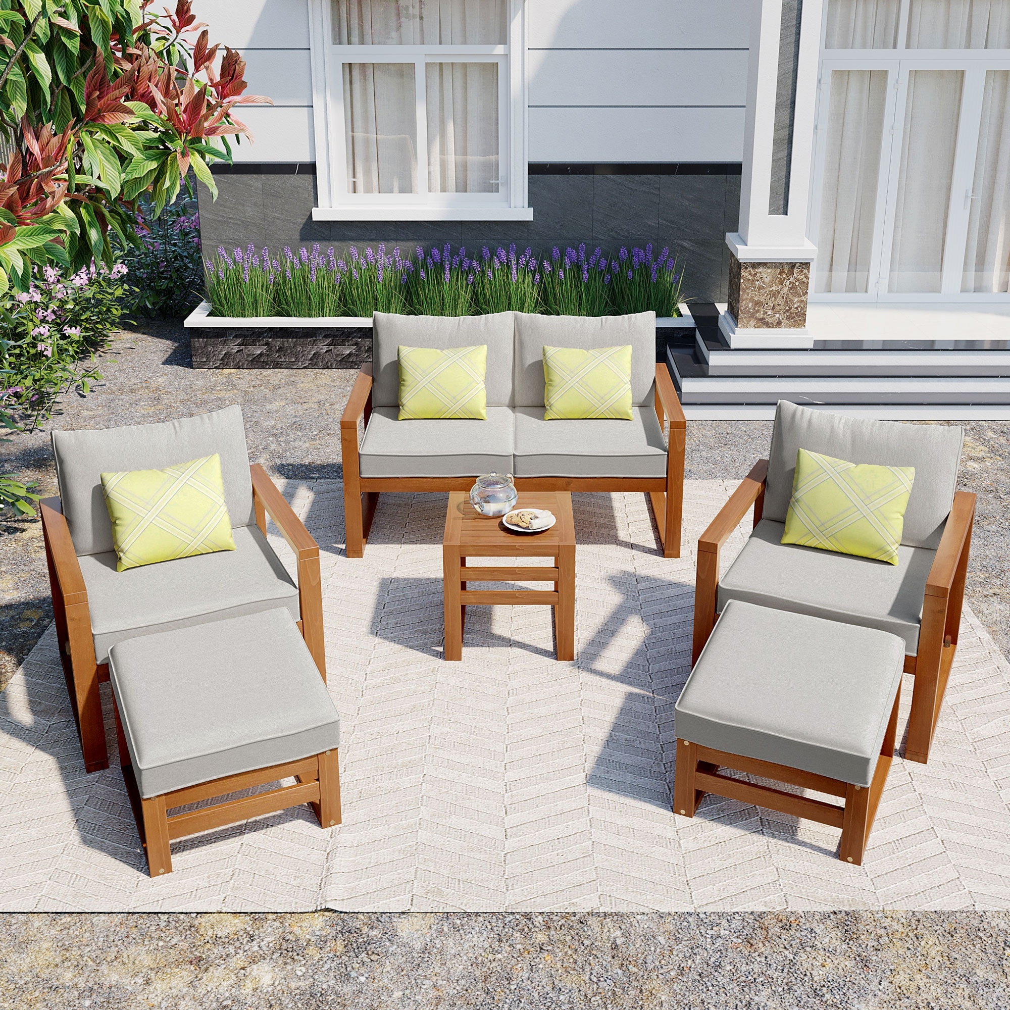 Acacia wood conversation set deals