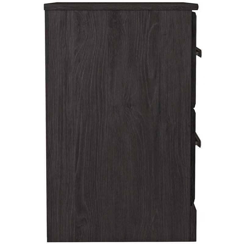 Black 2 Drawer 15.59 in. W Nightstand with Sturdy Hardware and Ample Storage