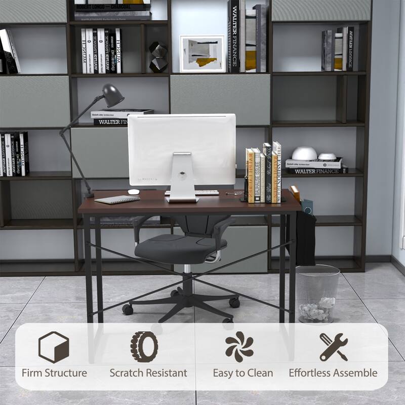 Gymax Modern Computer Desk 40''/47'' Study Writing Table w/ Storage