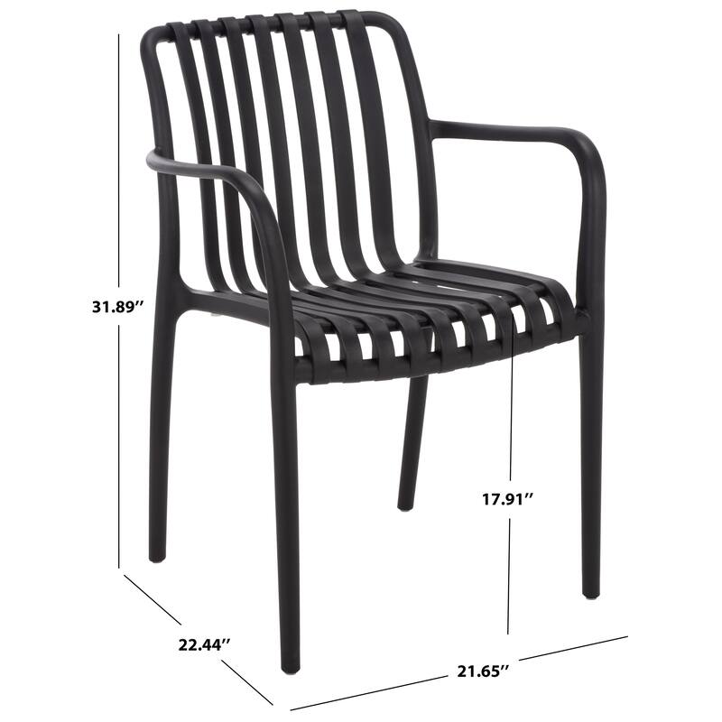 SAFAVIEH Outdoor Living Holly Stacking Dining Armchair (Set of 2) - 22"W x 22"D x 32"H