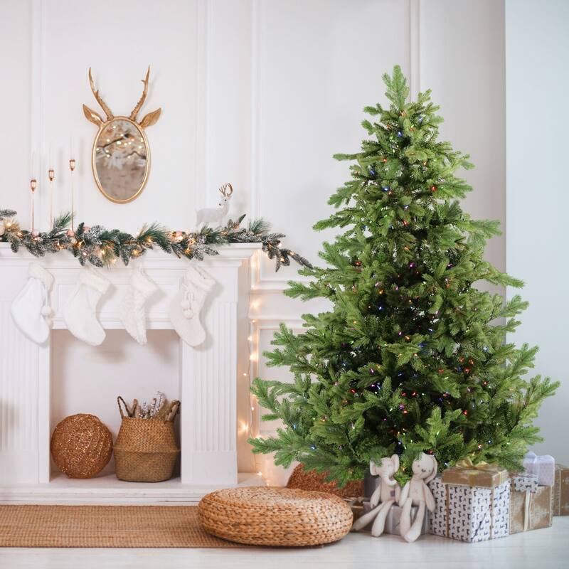 Fraser Hill Farm 9' Pine Christmas Tree, Multicolor LED