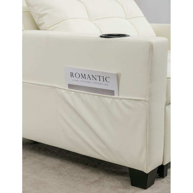 Futon Chair Bed Convertible Chair 3-in-1 Pull Out Sleeper Chair Beds with USB Ports