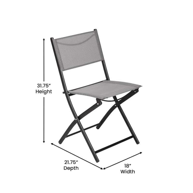 2 Pack Commercial Outdoor Flex Comfort Folding Chair with Metal Frame