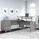 preview thumbnail 57 of 67, Bush Somerset 72W 3 Position Sit to Stand L Shaped Desk in Ash Gray Platinum Gray