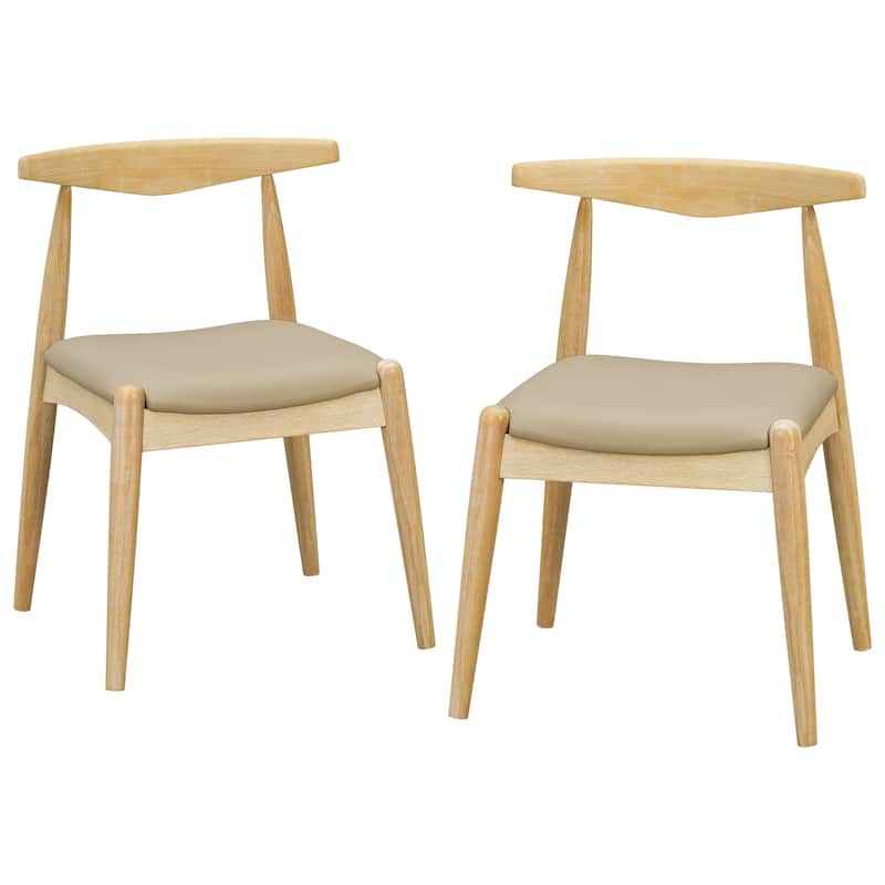 Christopher Knight Home - Walden Vintage Solid Wood Upholstered Dining Chair Set of 2 with Ergonomic Backrest