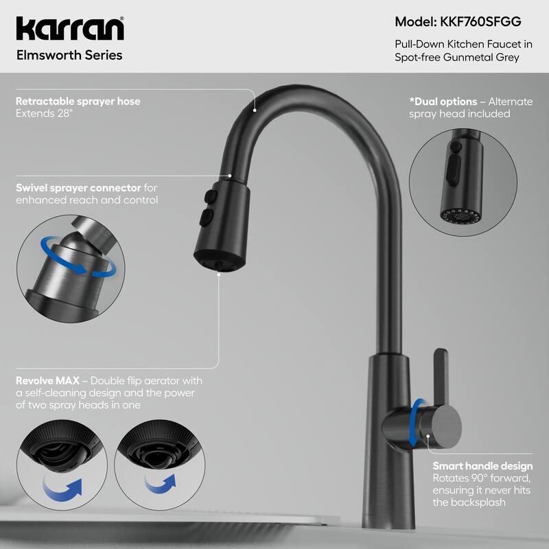 Karran Elmsworth Pull-Down Sprayer Kitchen Faucet