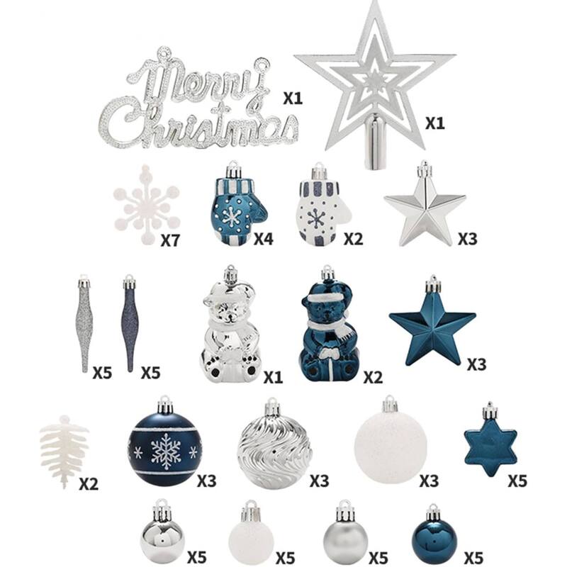 70pcs Christmas Xmas Decoration Ball Ornaments Set for Holiday Party Wedding - N/A
